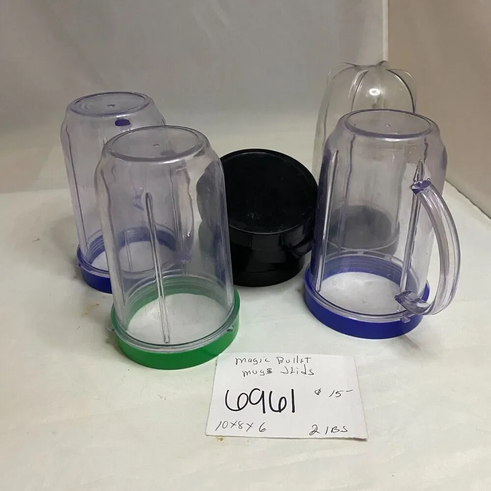 #6961 Set of 4 Magic Bullet Acrylic Mugs with Lids